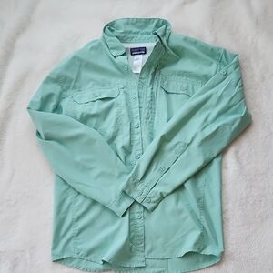 Patagonia Mint Green Casual Fishing Shirt